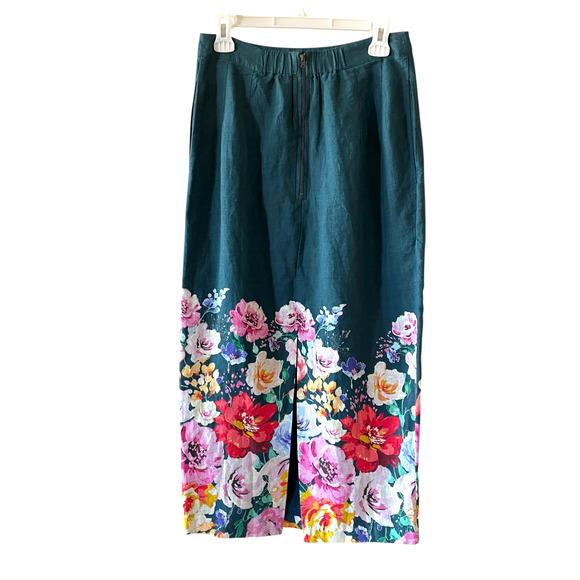 SUNDANCE CATALOG Graceful Verenia Women Size 6 Floral 100% Linen Maxi Boho Skirt - Picture 5 of 9